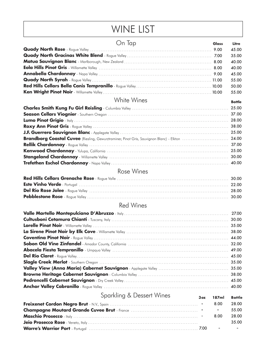 Wine List