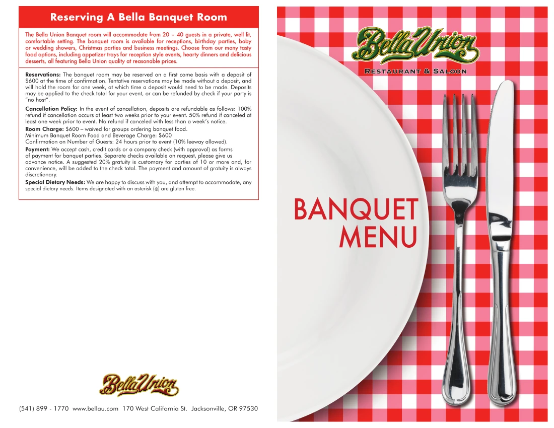 Banquet Menu